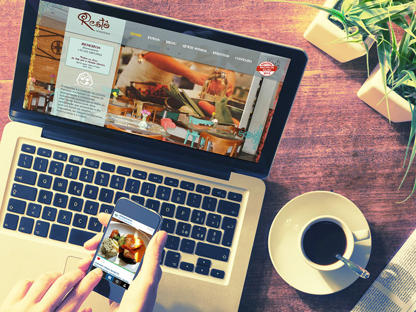 Site e e Instagram do Restô Ipanema, design, desenvolvimento e manutenção da FIltra Mídias.