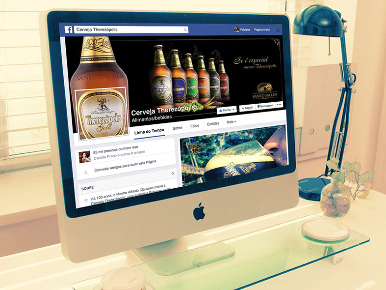 Página de Facebook da cerveja Therezópolis. Design, planejamento e manutenção da FIltra Mídias.